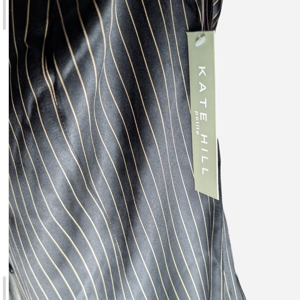 Kate Hill Black and White Striped Dress Shirt - Picture 4 of 10